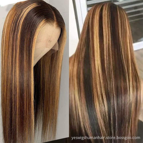 Yeswigs Hd Full 27 30 Highlights Colored Raw Brazilian Virgin Human Hair Lace Front Wig Human Hair Cheap Lace Frontal Wig Vendor